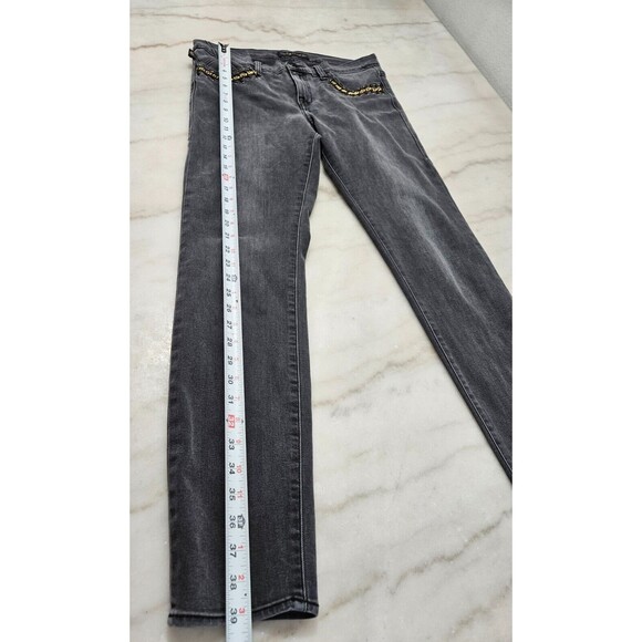 Rock & Republic Skinny Berlin Jeans Meter Black Chain Cotton Blend Size 12 - Picture 4 of 11